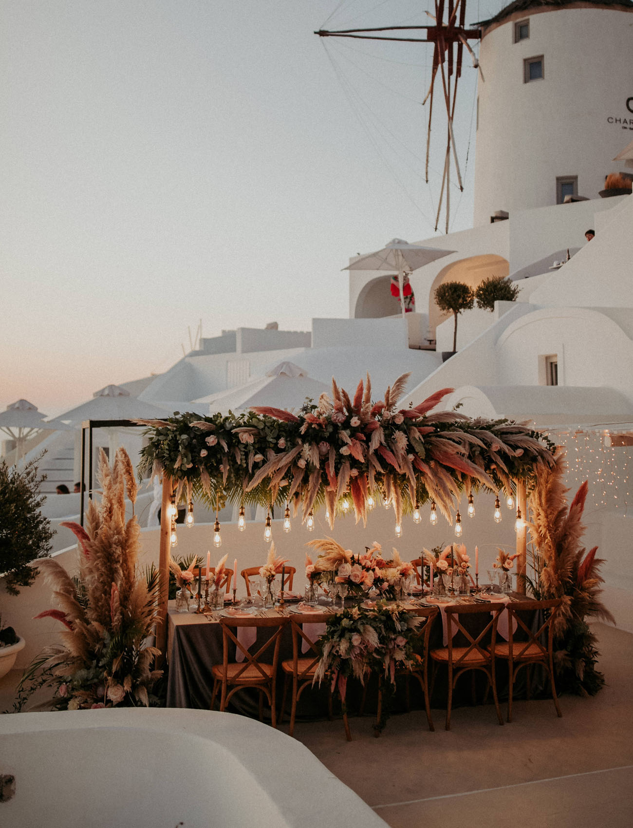 Luxury Boho Santorini Elopement