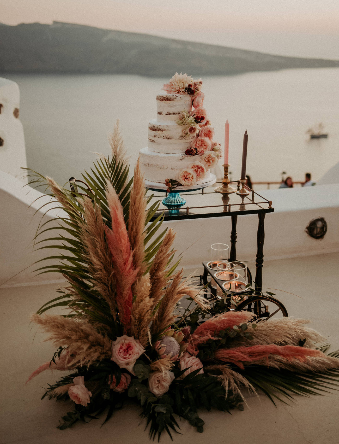 Luxury Boho Santorini Elopement