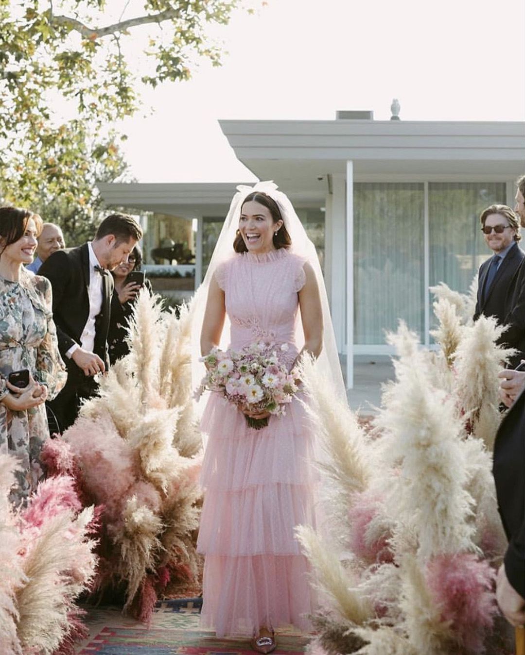 Mandy Moore Pink Wedding Dress