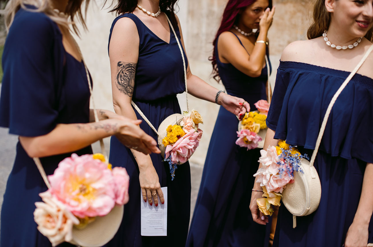 floral purses for bridesmaids