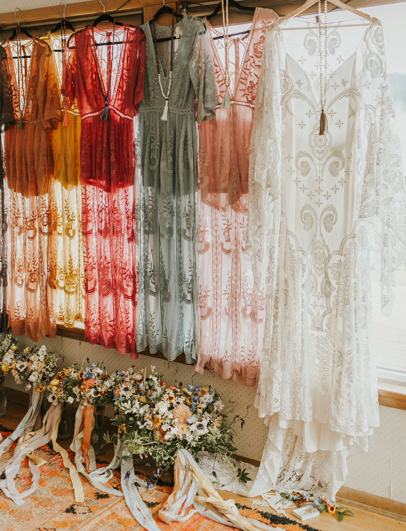 rainbow bridesmaid dresses