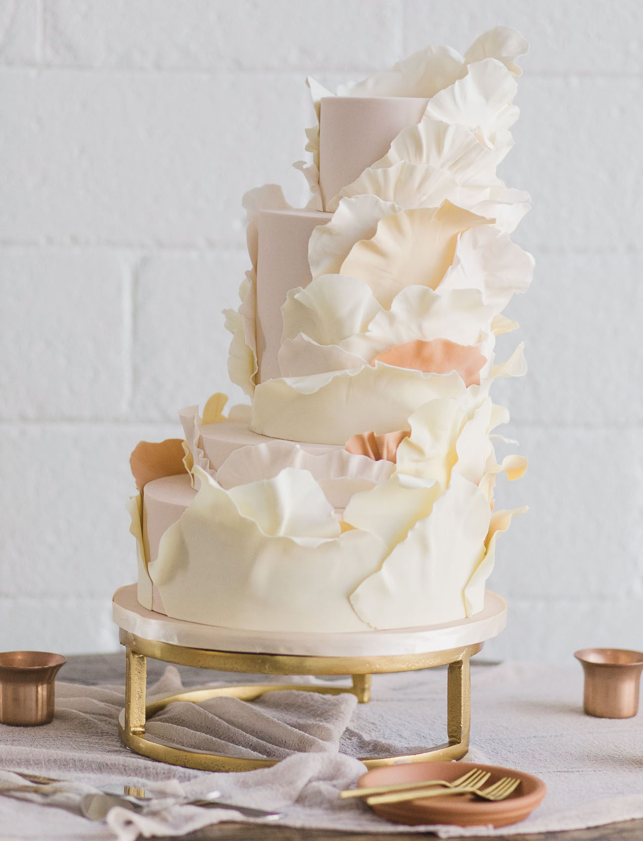 ruffle wedding cake