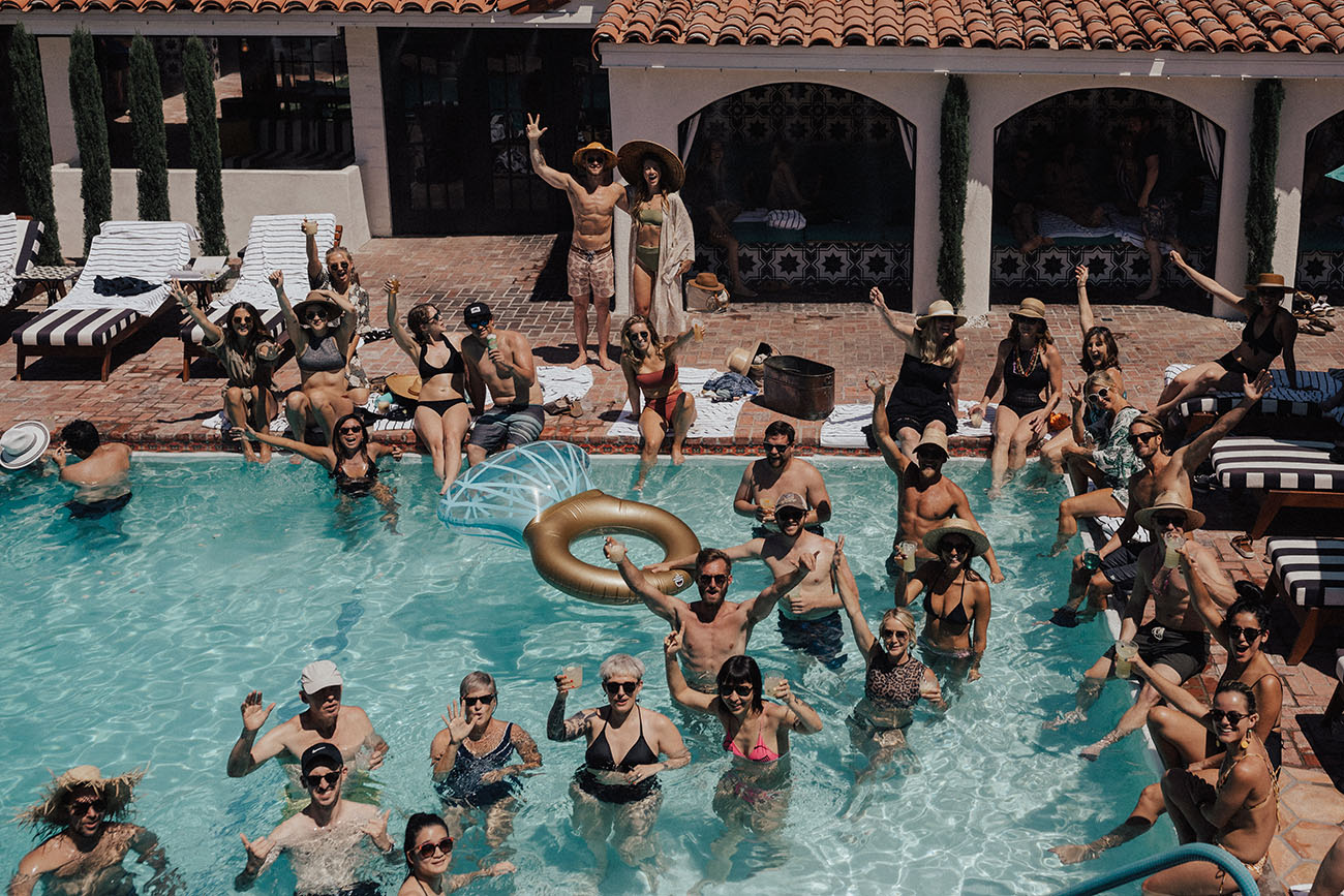 palm springs pool party wedding