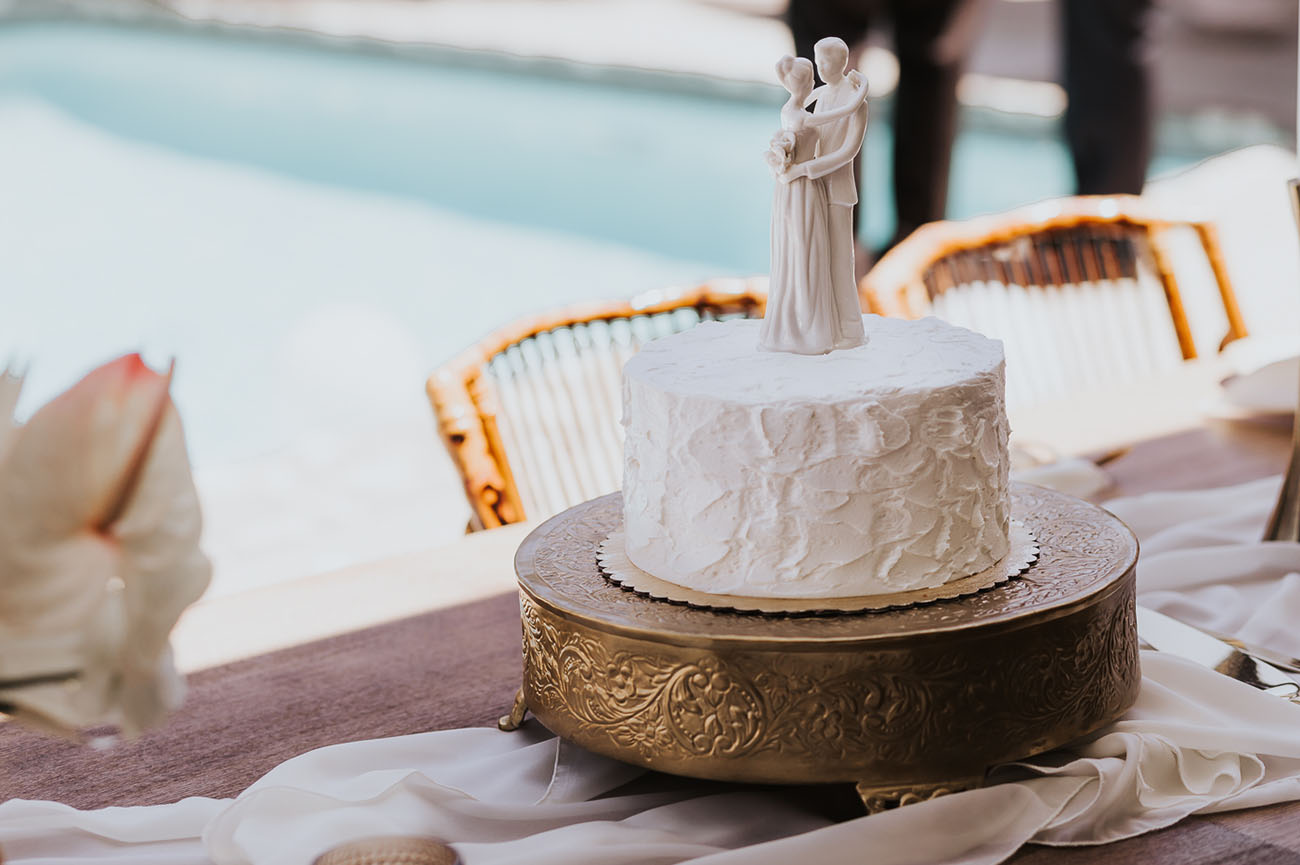 simple white wedding cake