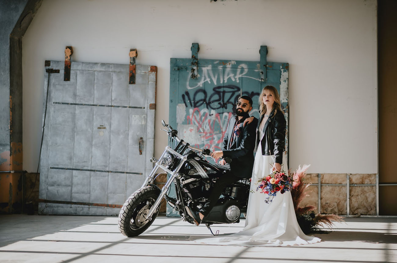 wedding with motorcycle