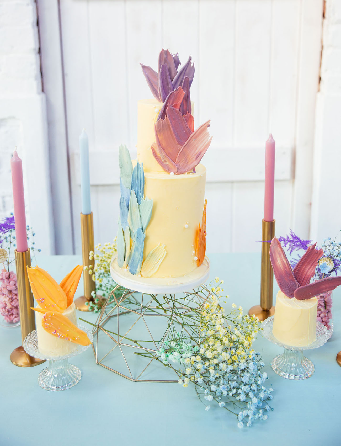modern pastel wedding cake