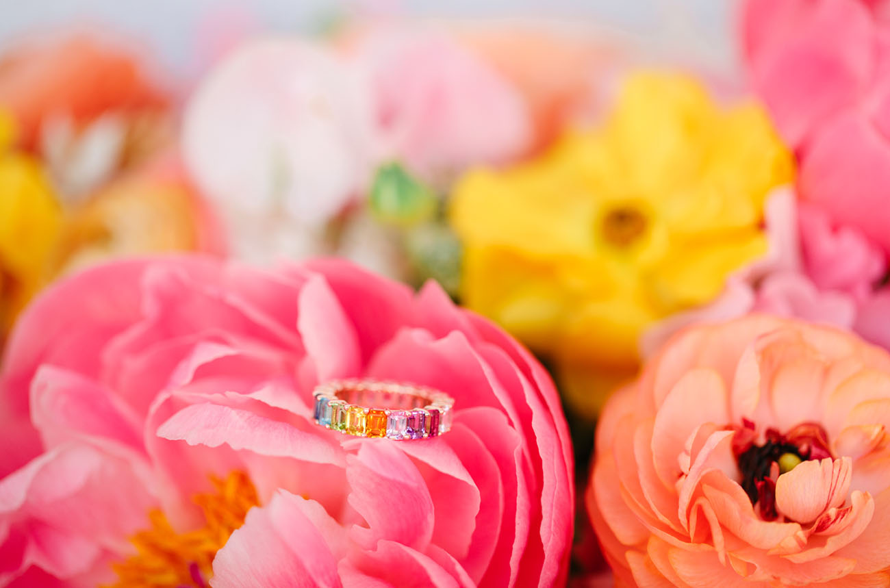 rainbow wedding ring