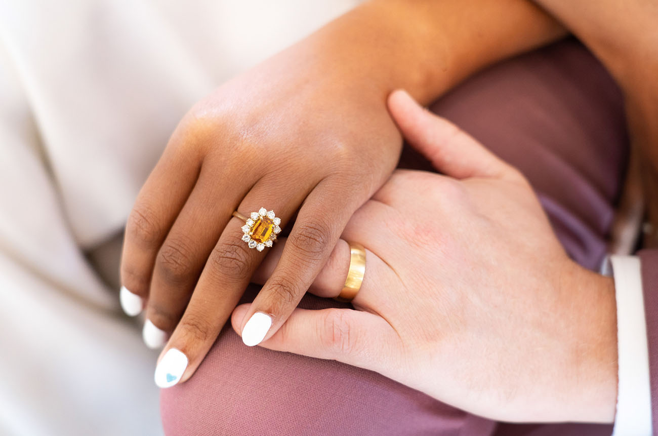 yellow stone engagement ring