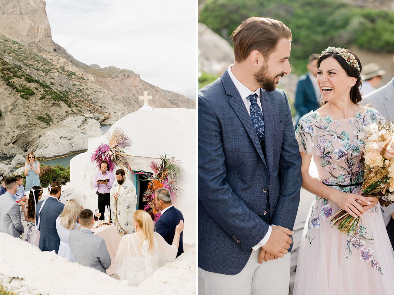 Colorful Greek Island Wedding