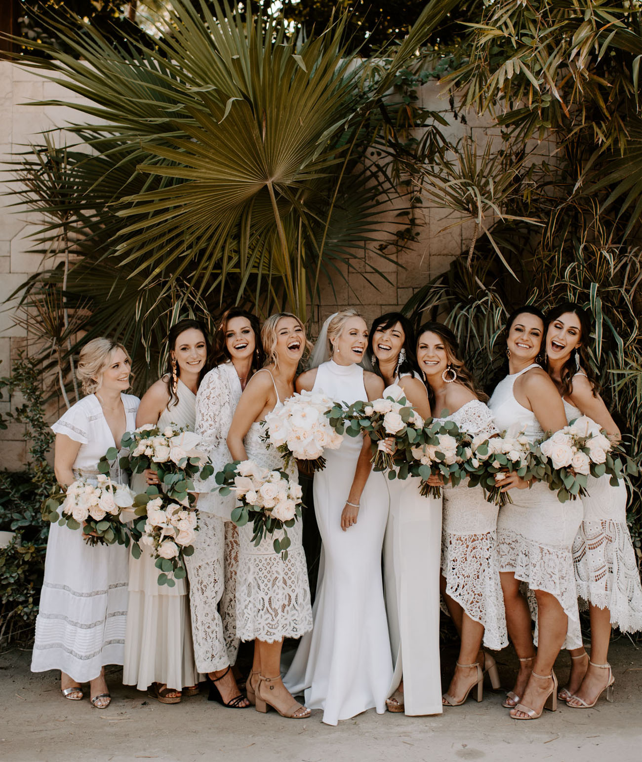 white bridesmaid dresses