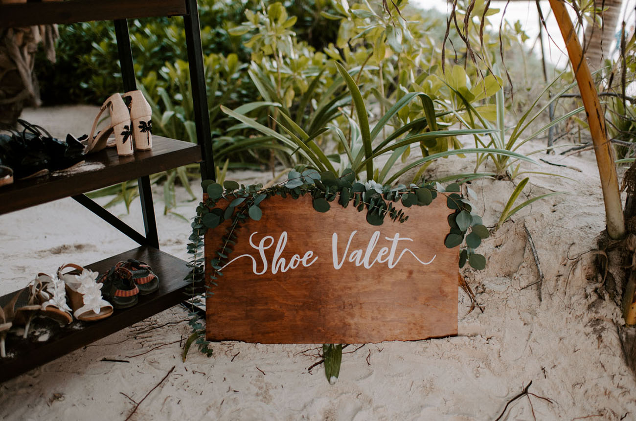 shoe valet on the beach
