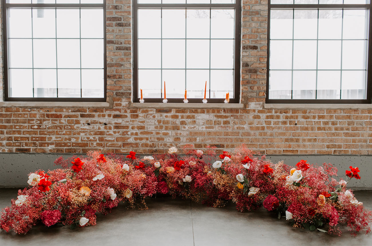 red floral ceremony
