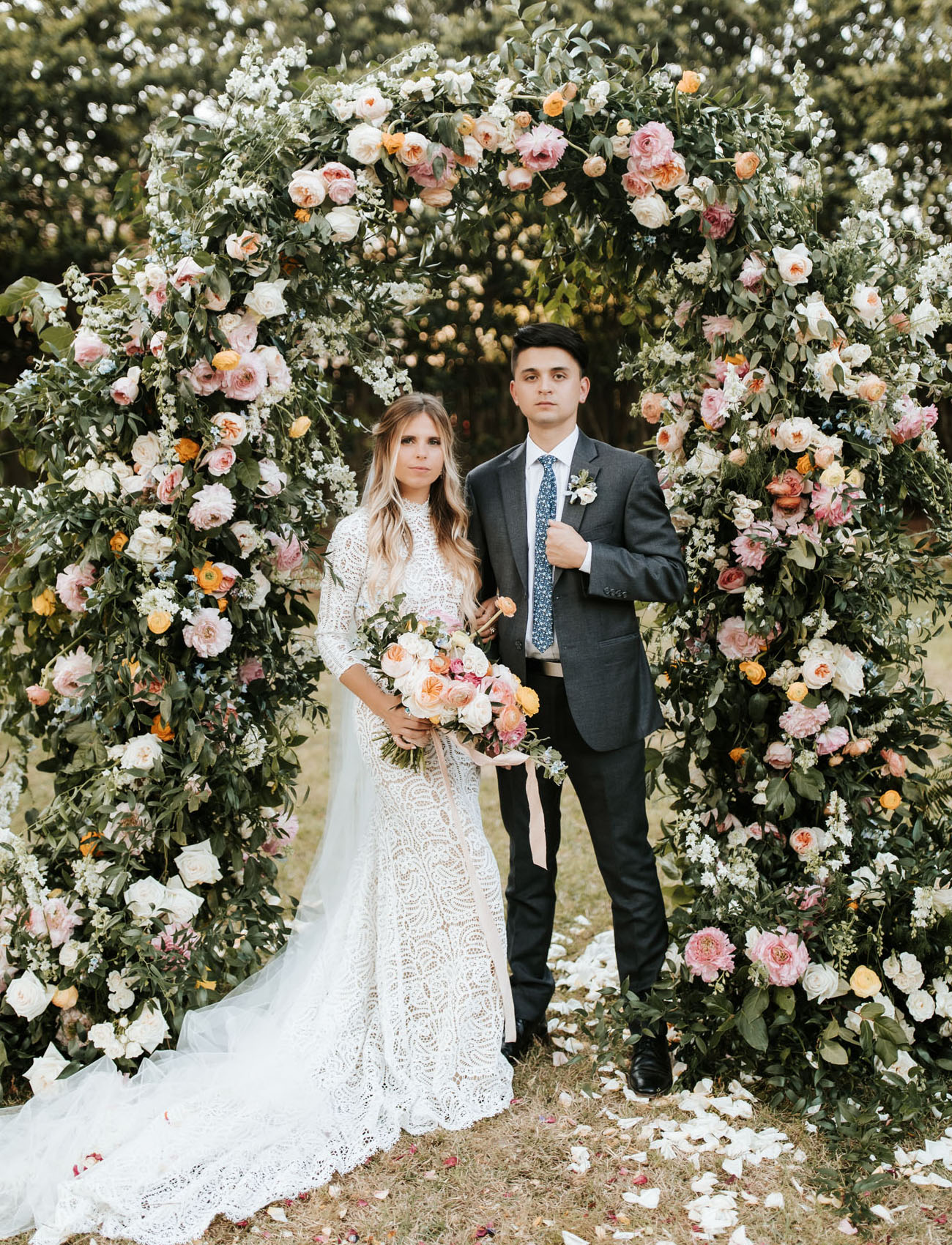A Floral-Filled Backyard Wedding Ceremony in the Midst of ...