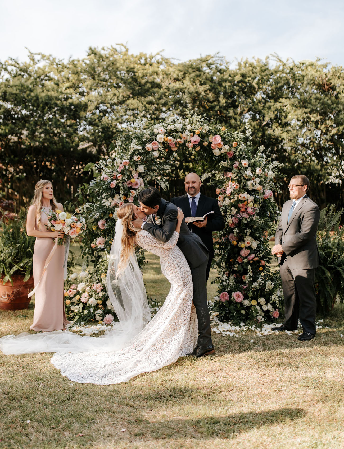 A Floral Filled Backyard Wedding Ceremony In The Midst Of Covid 19 Green Wedding Shoes