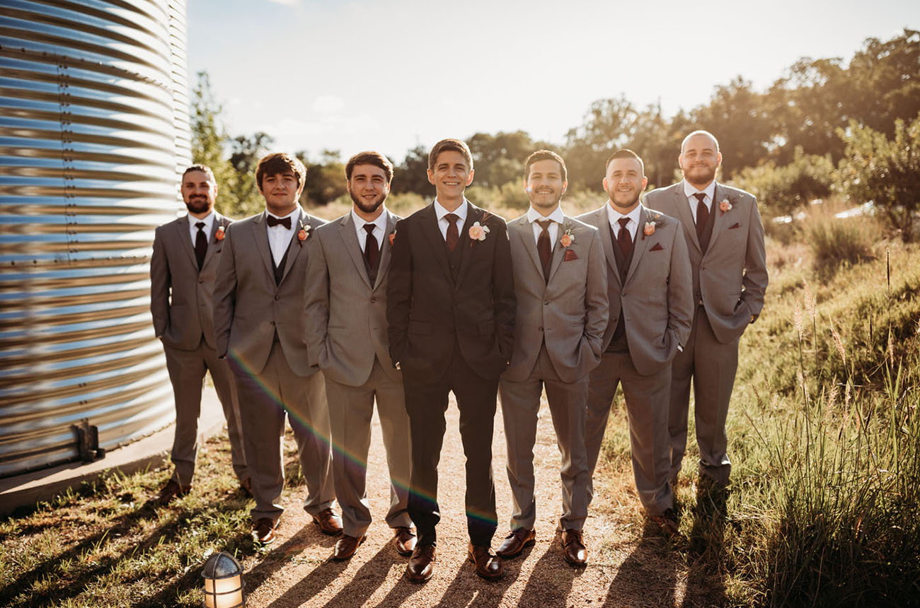 gray groomsmen attire