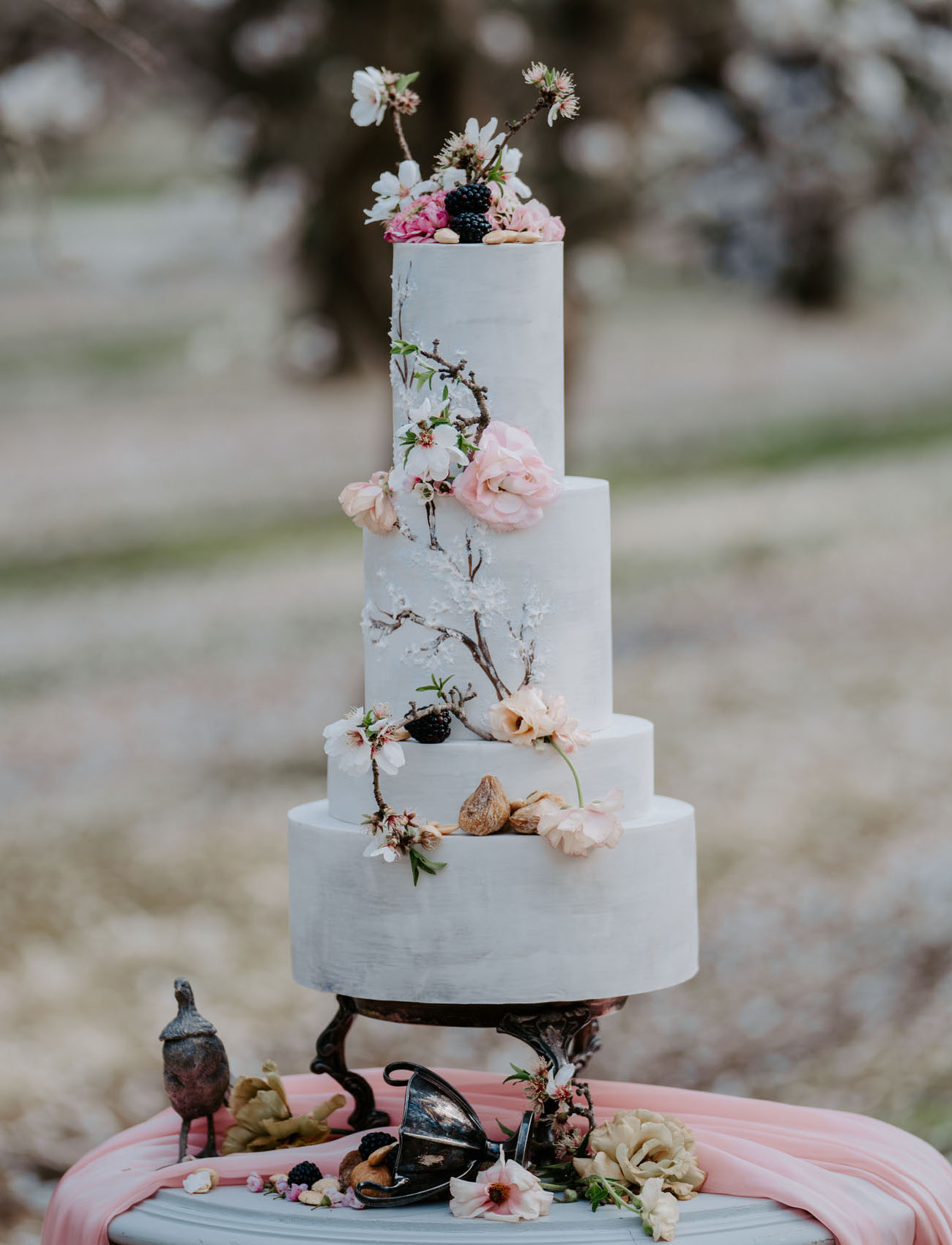 cherry blossom wedding cake