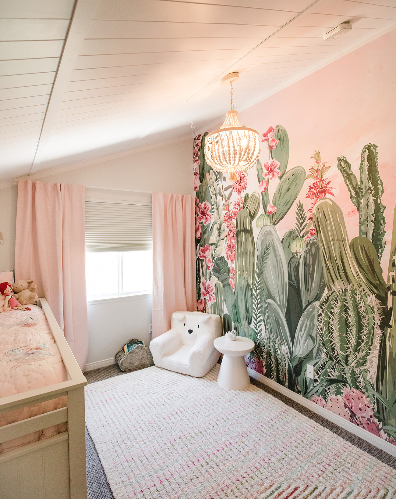 flower cactus wallpaper from minted for a girls bedroom