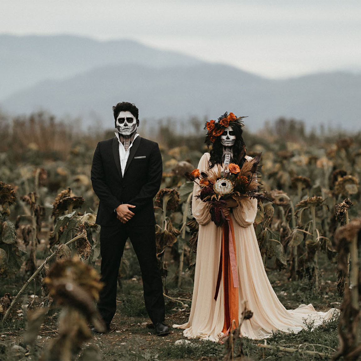 Creepy Chic Halloween Fun Before This Couple Says 'I Do' IRL!