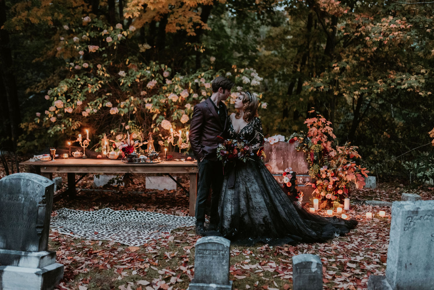 Cemetery Halloween Wedding Inspiration