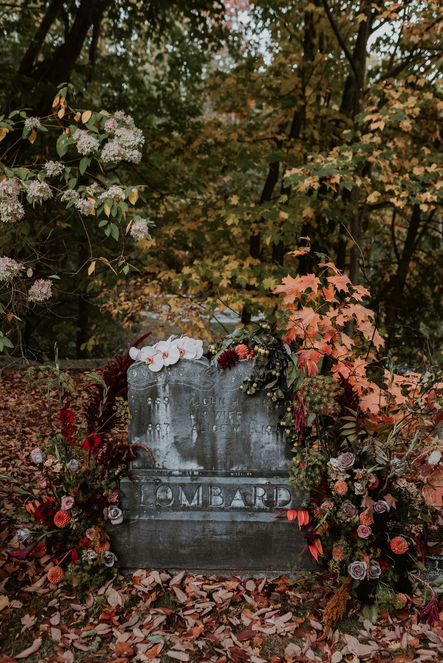 Cemetery Halloween Wedding Inspiration