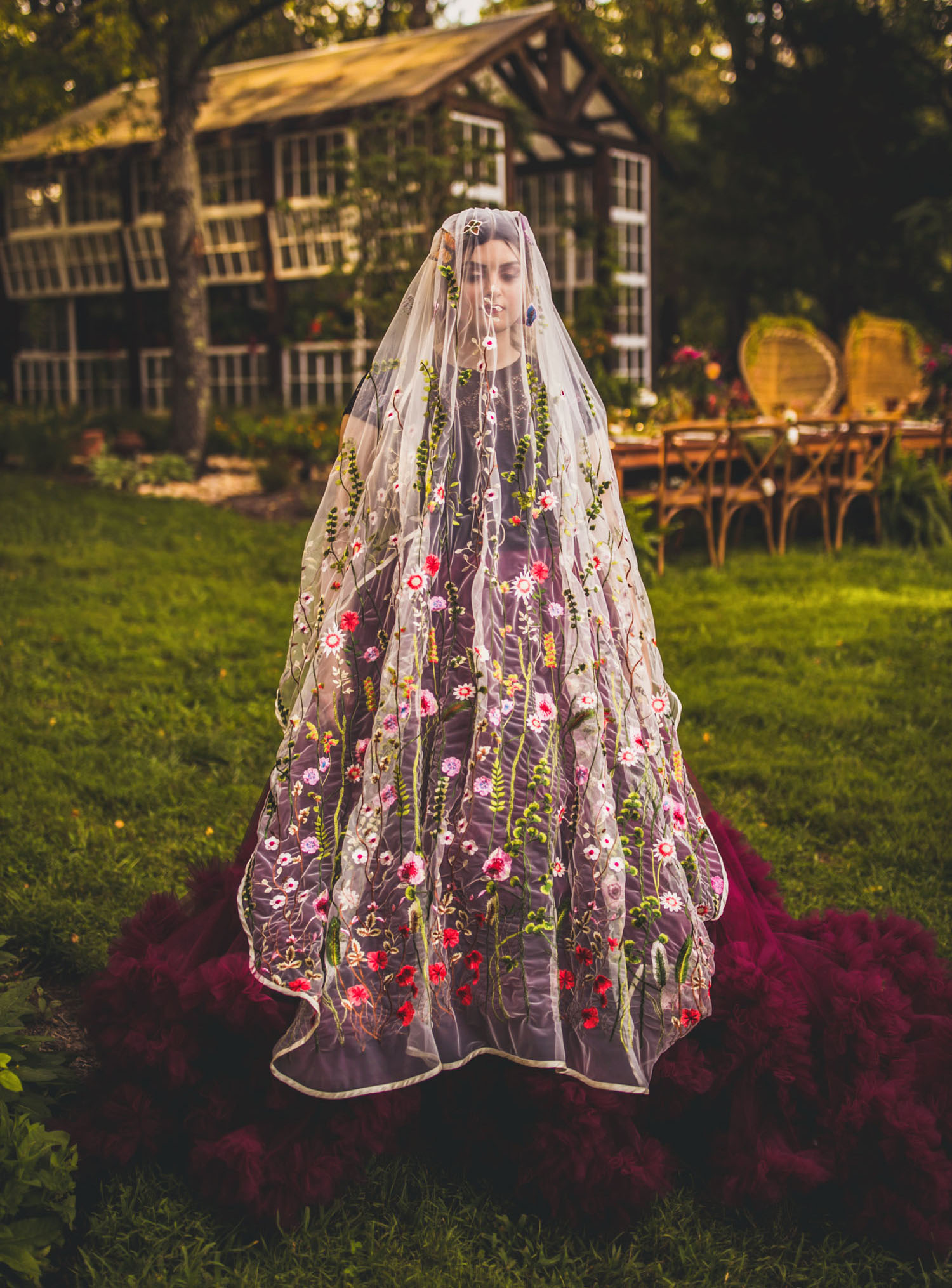 floral veil