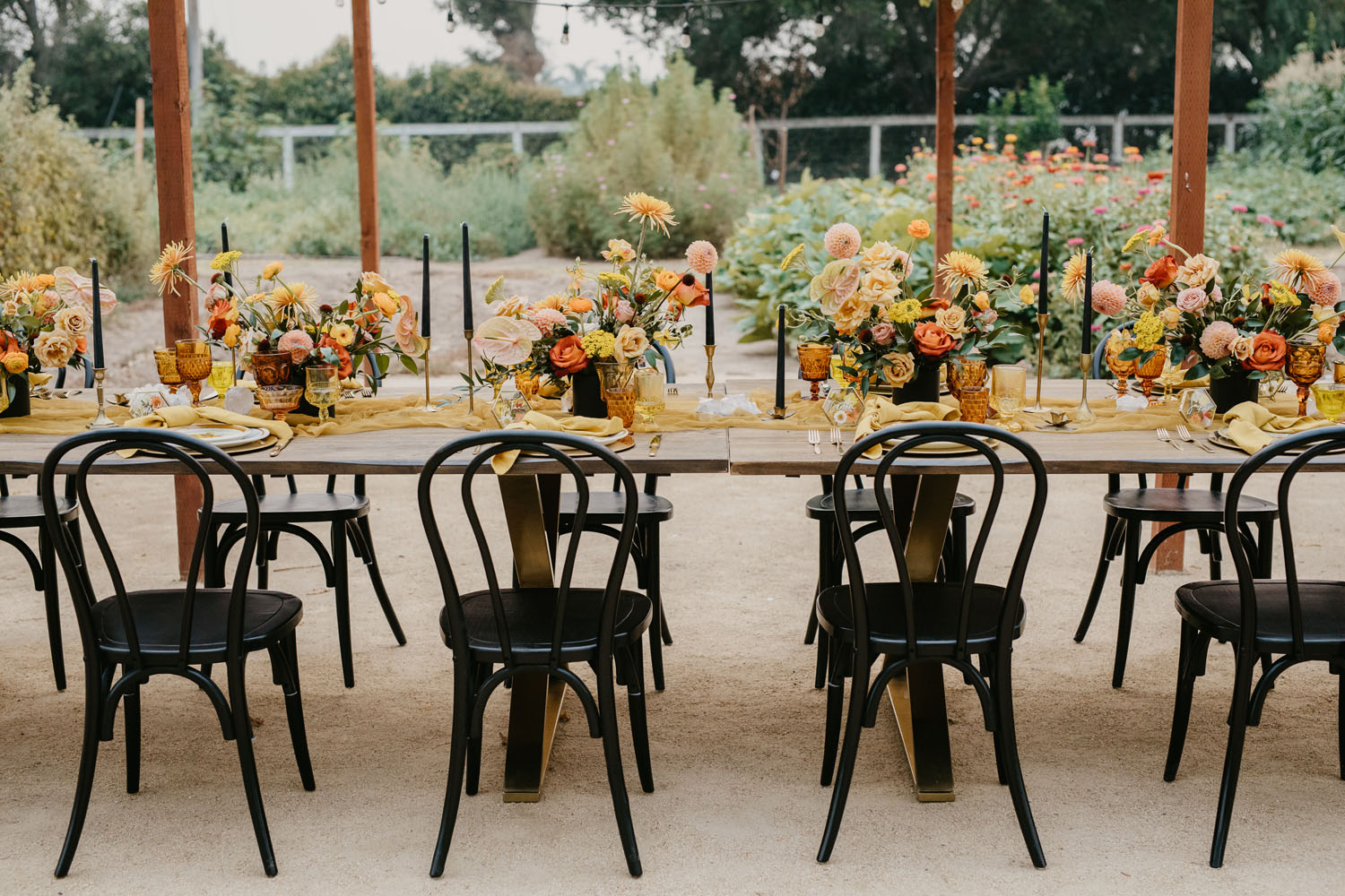 fall wedding floral tablescape