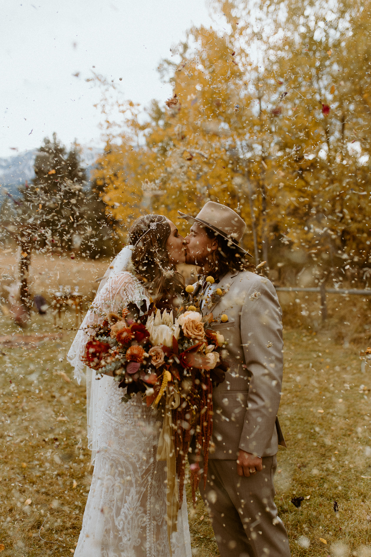 fall wedding portrait