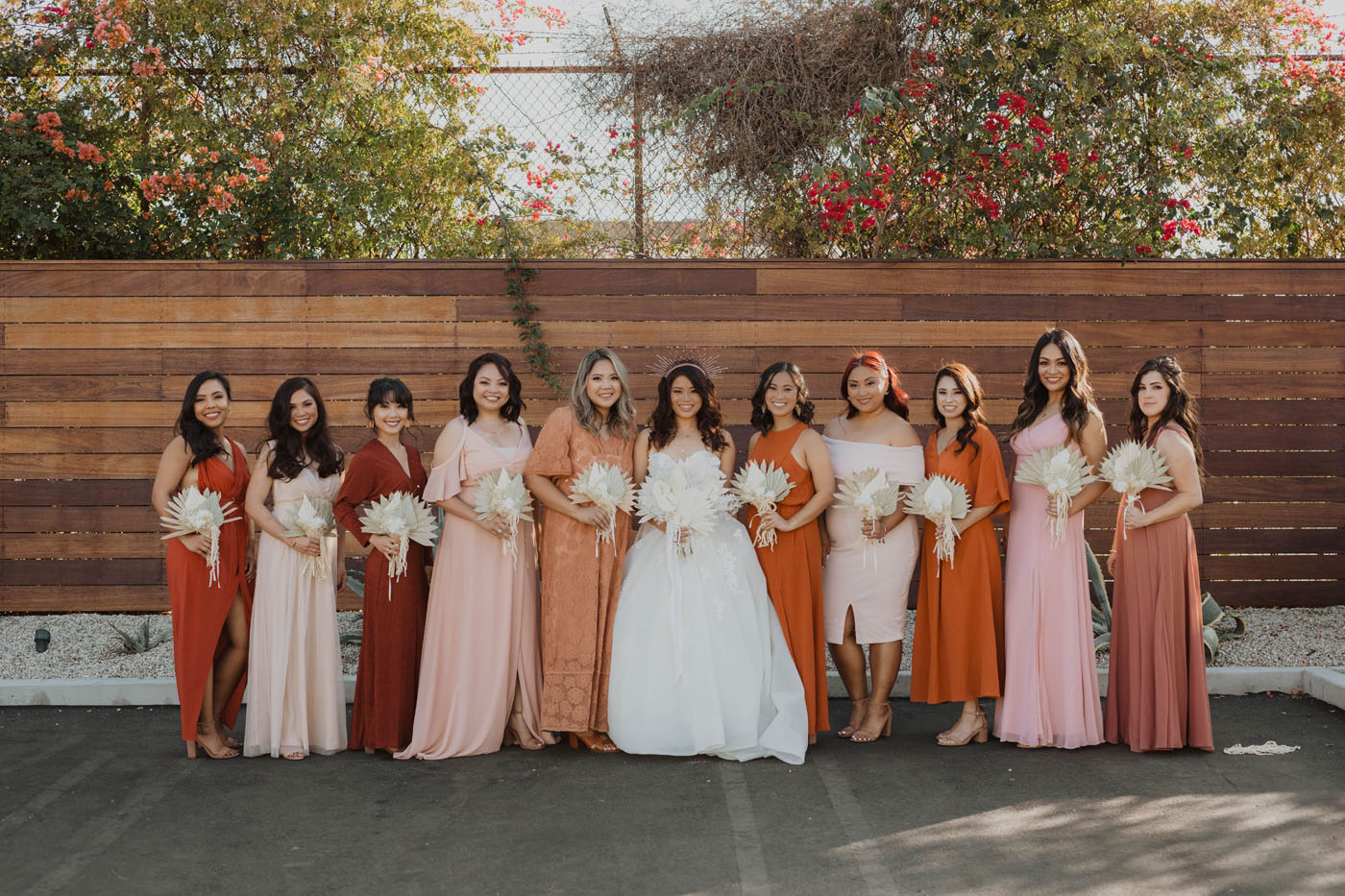 Pink Orange Bridesmaid Dresses
