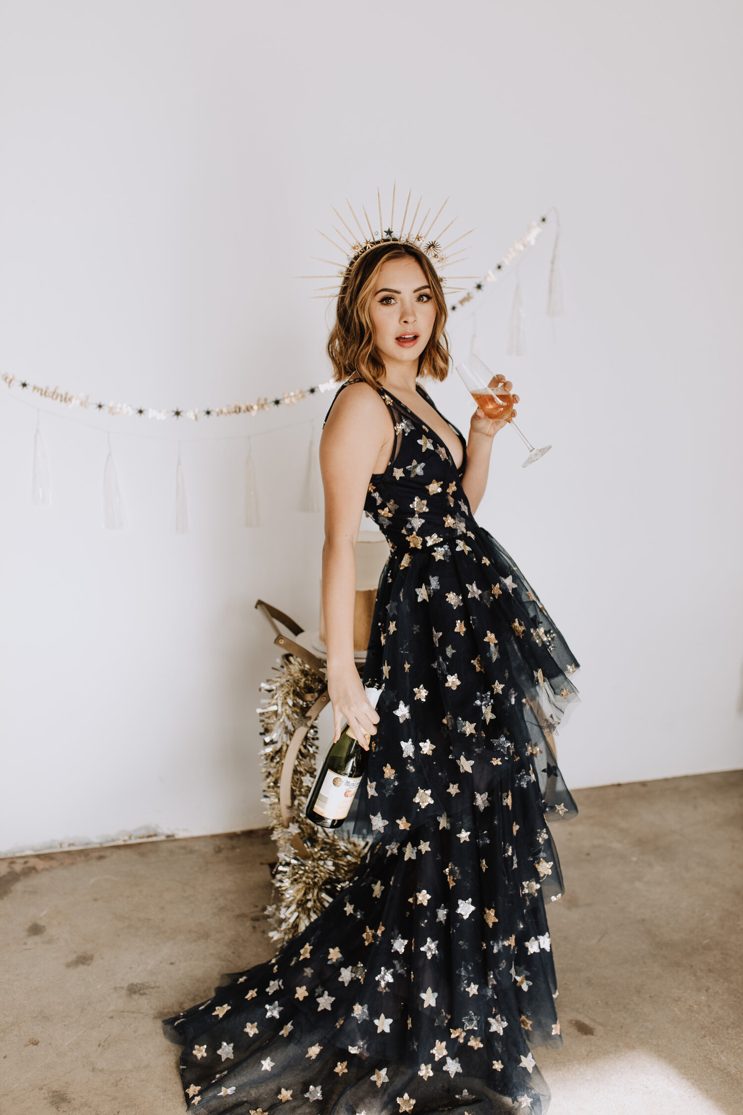 Black Cocktail Dress With Stars