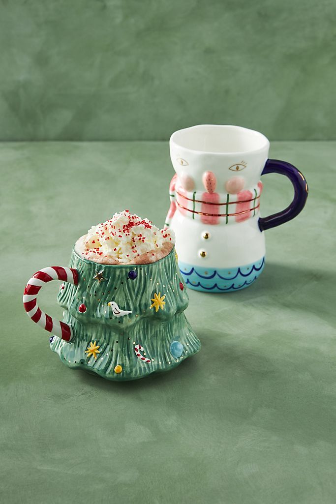 Winter and Christmas Mugs from Anthropologie