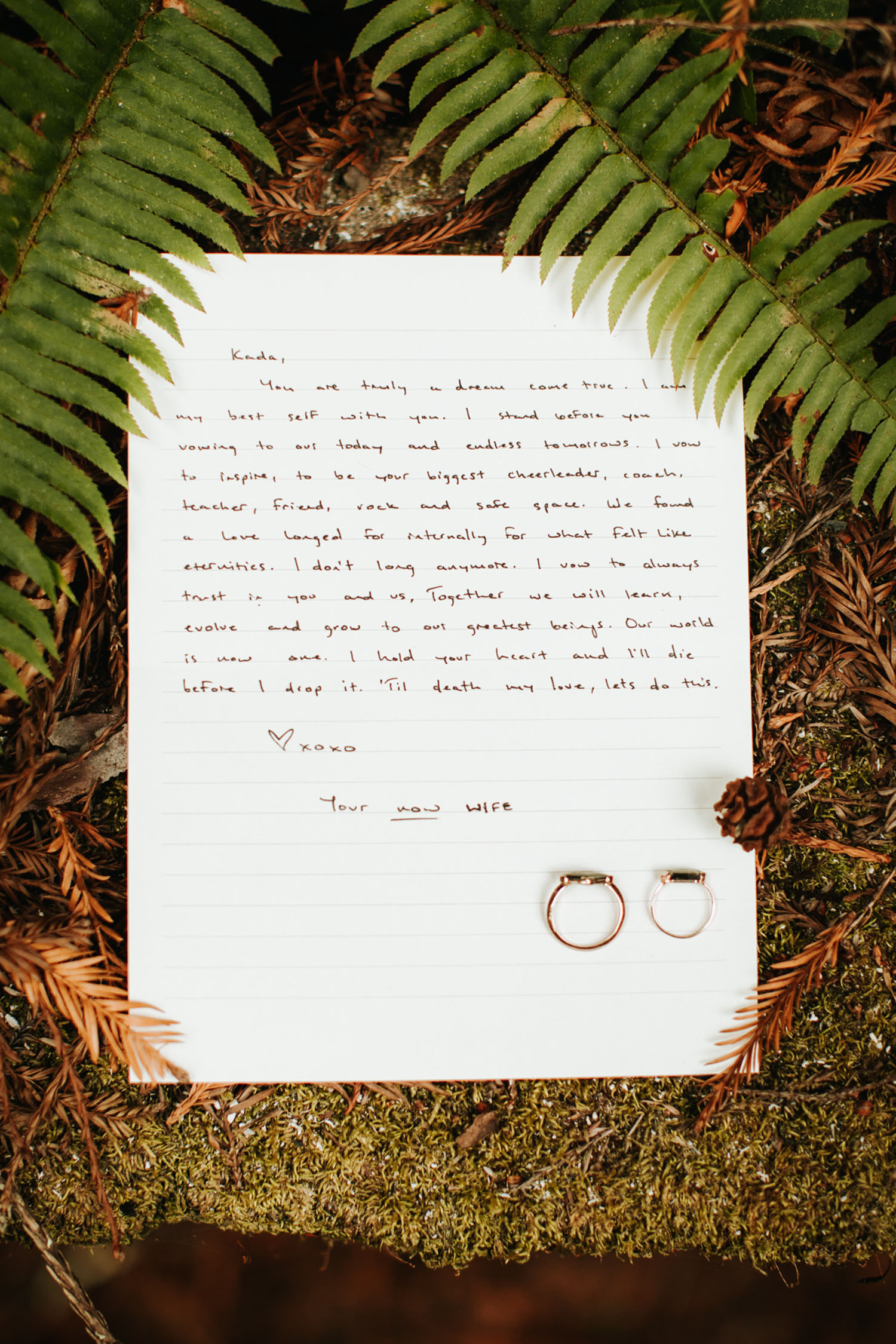 handwritten vows