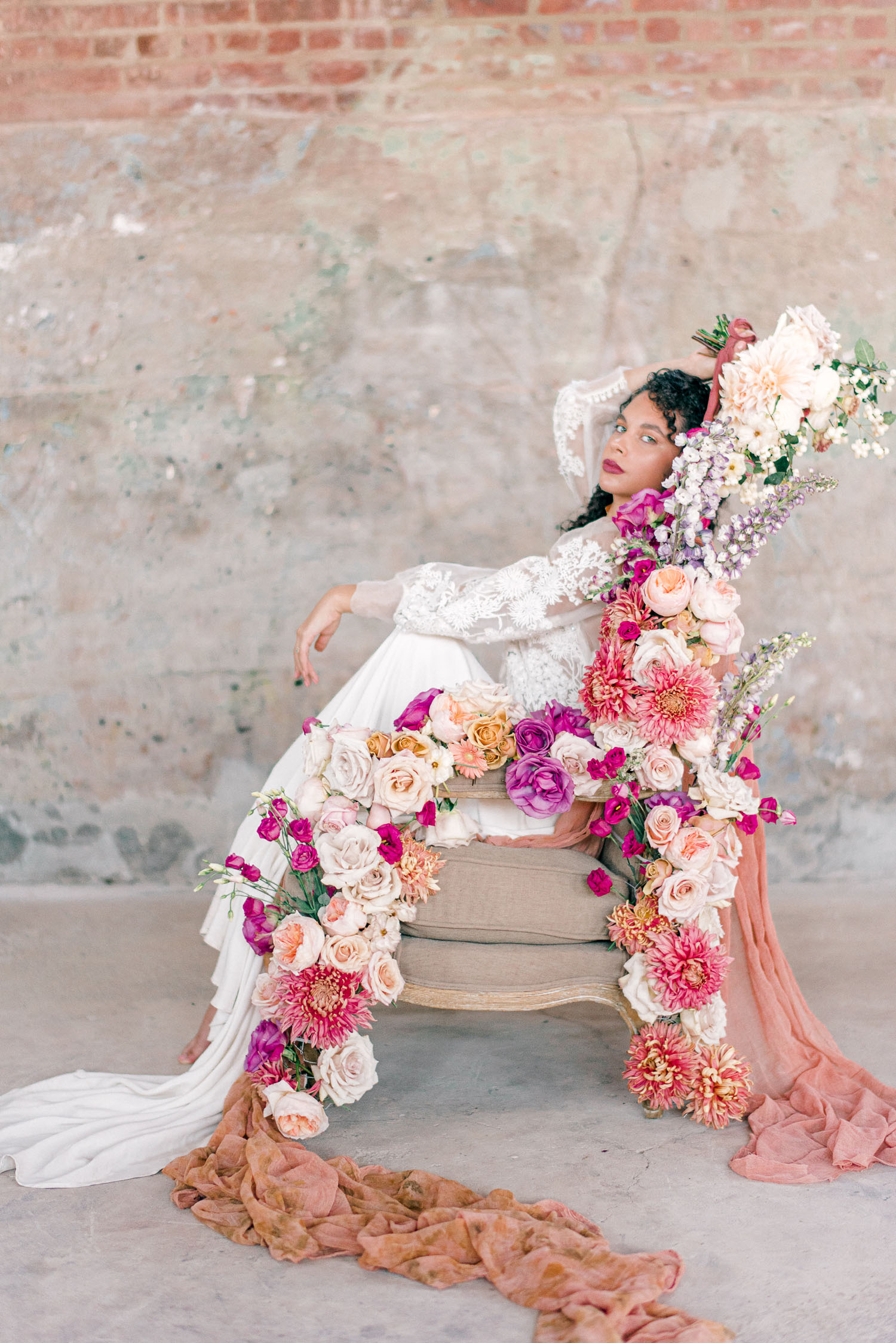 floral wedding chair
