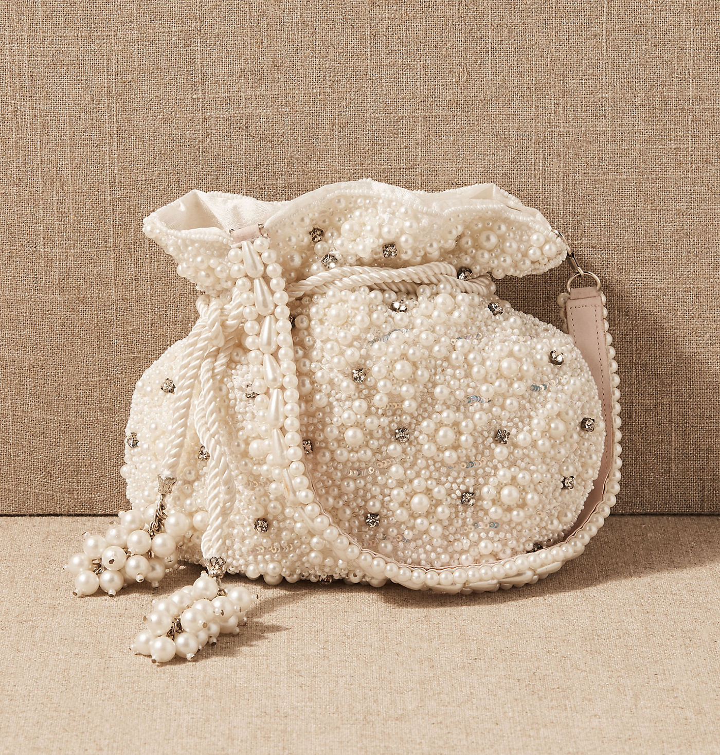 Bridgerton-Inspired Pearl Beaded Handbag