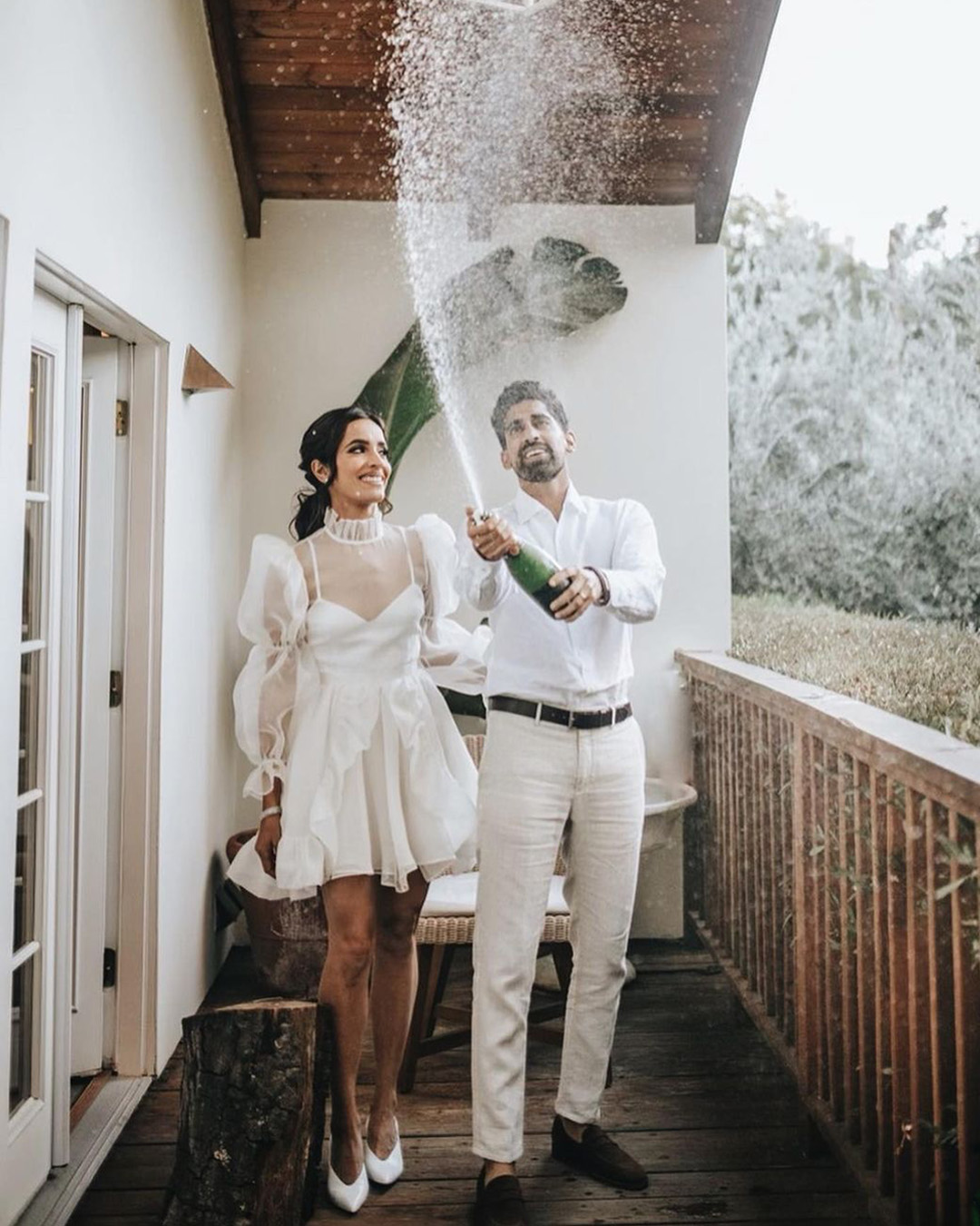 couple with champagne