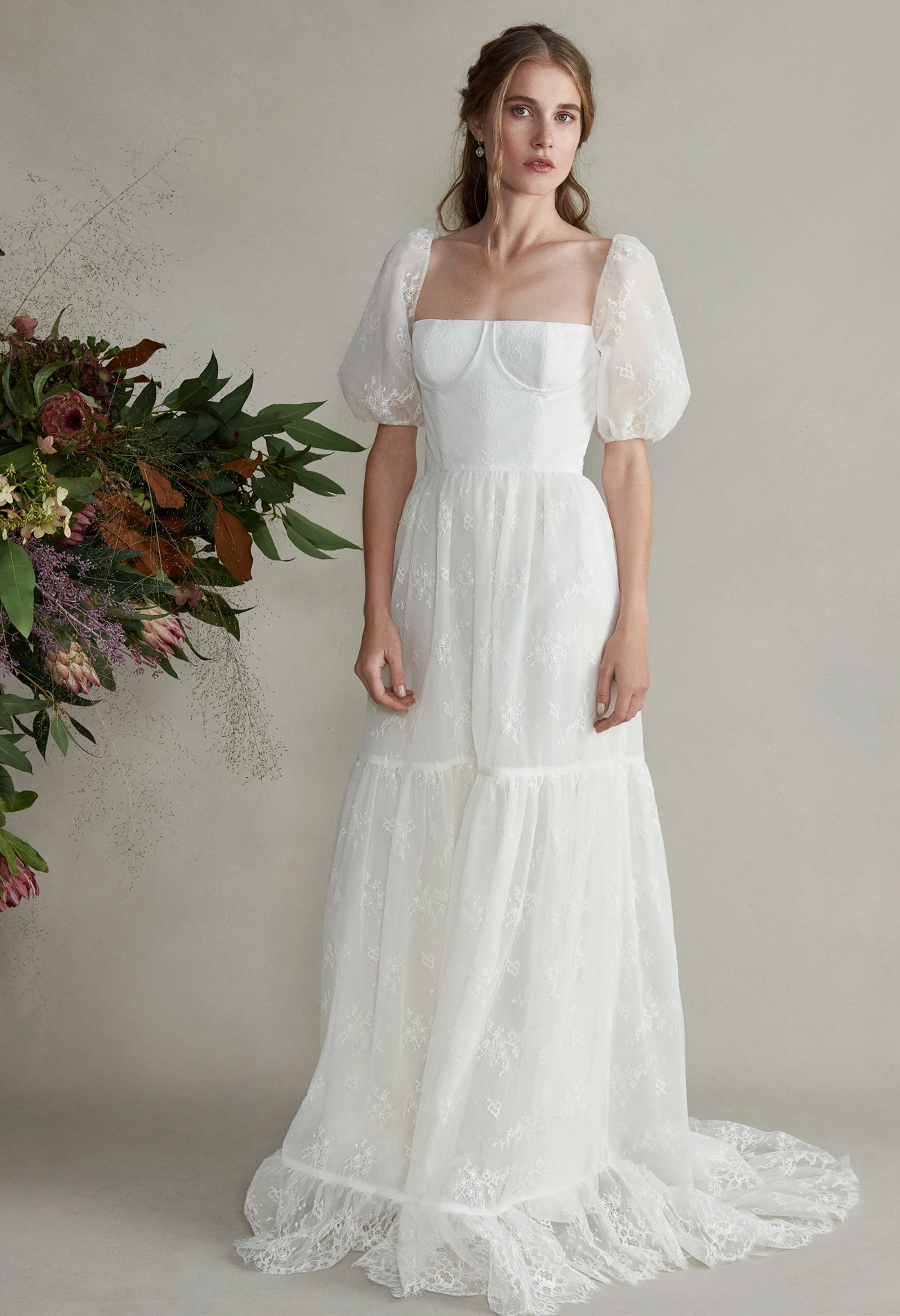 Puff Sleeves Bridgerton Inspired Wedding Dress