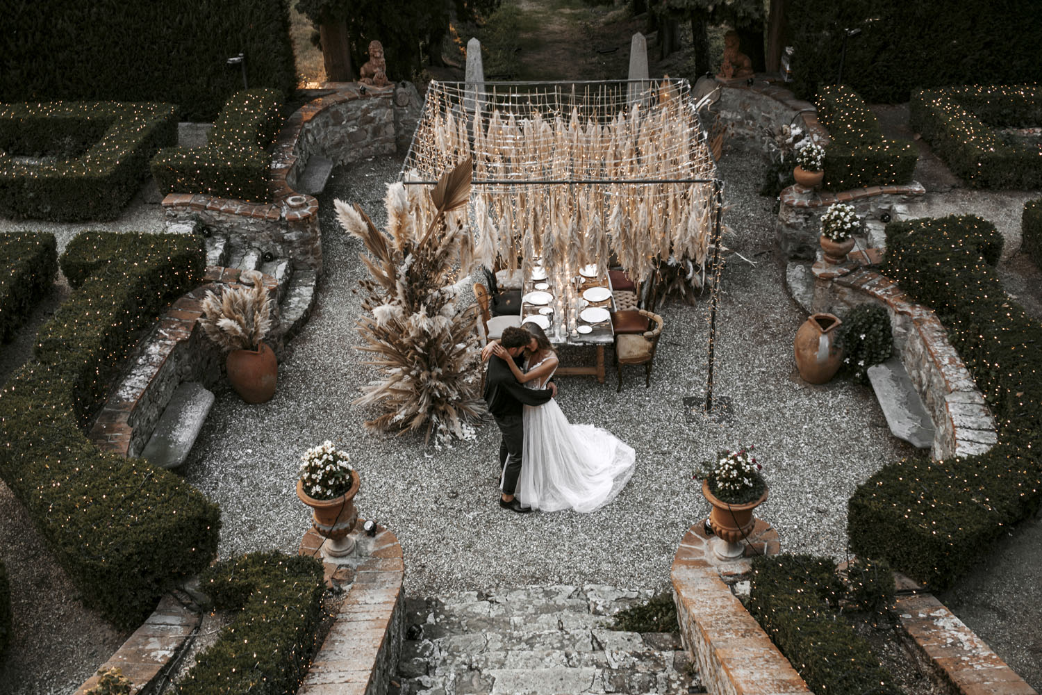 Fairy Light Pampas Grass Wedding Inspiration