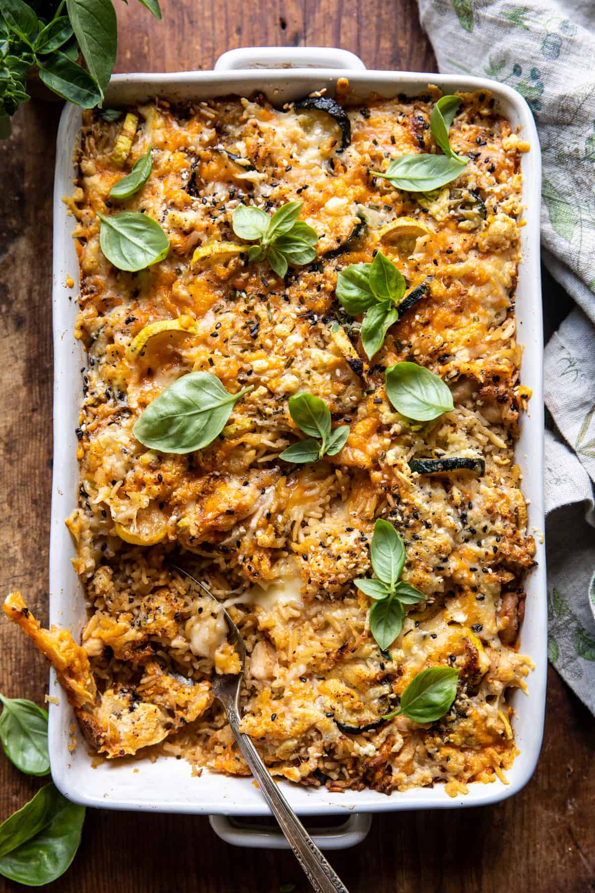 Cheesy Zucchini Chicken and Rice Bake by Half Baked Harvest