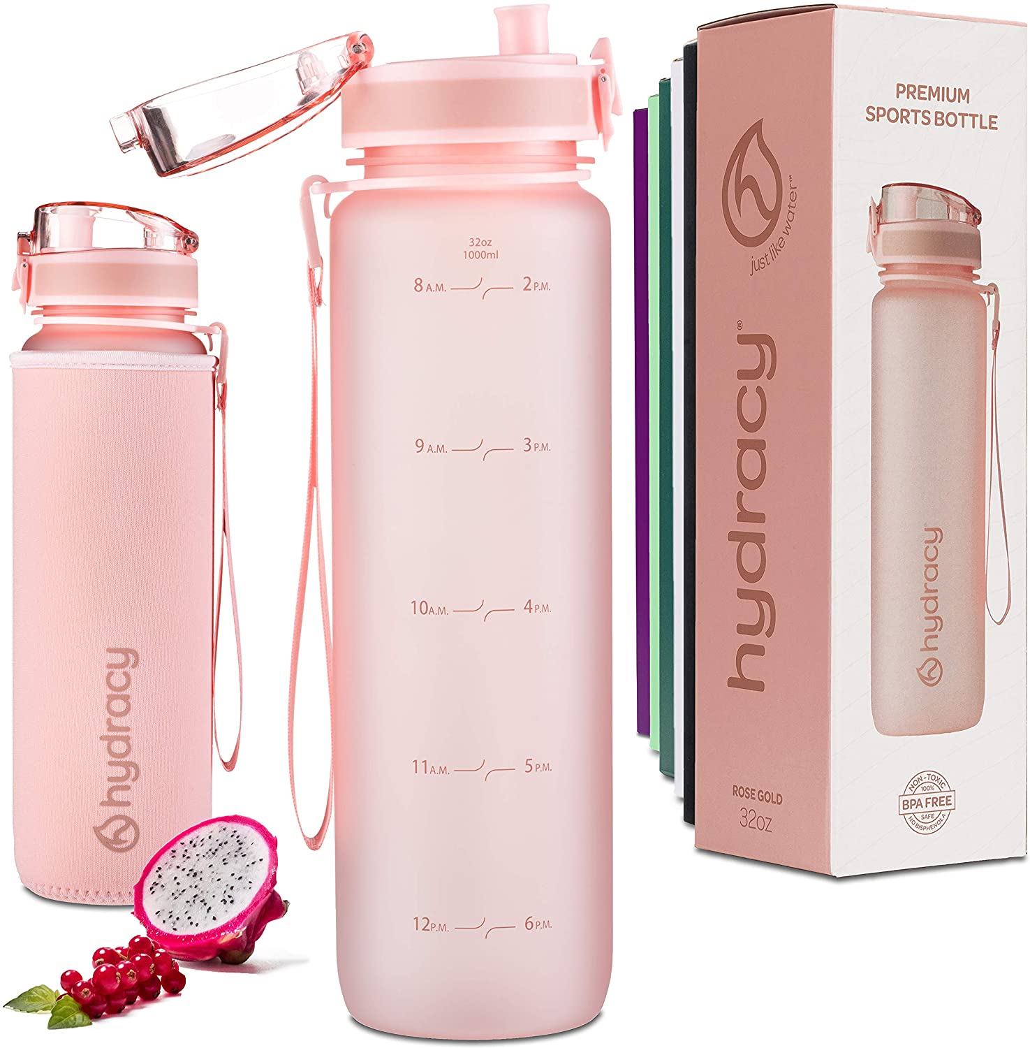 pink motivational water bottle
