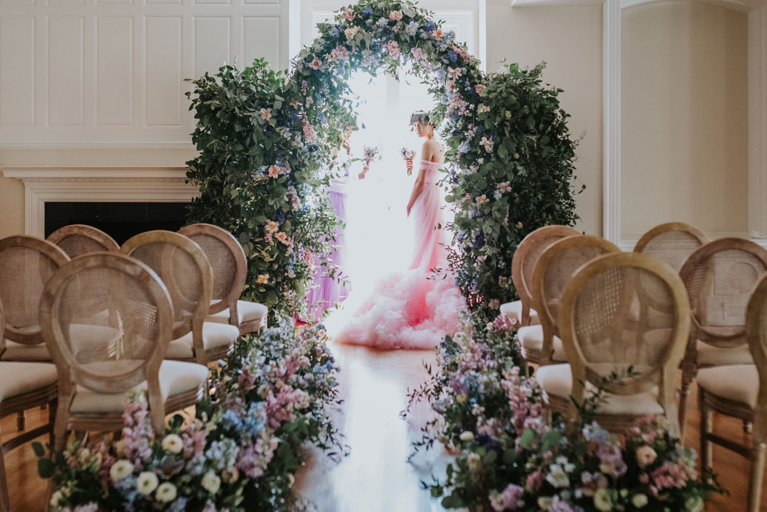 floral wedding aisle