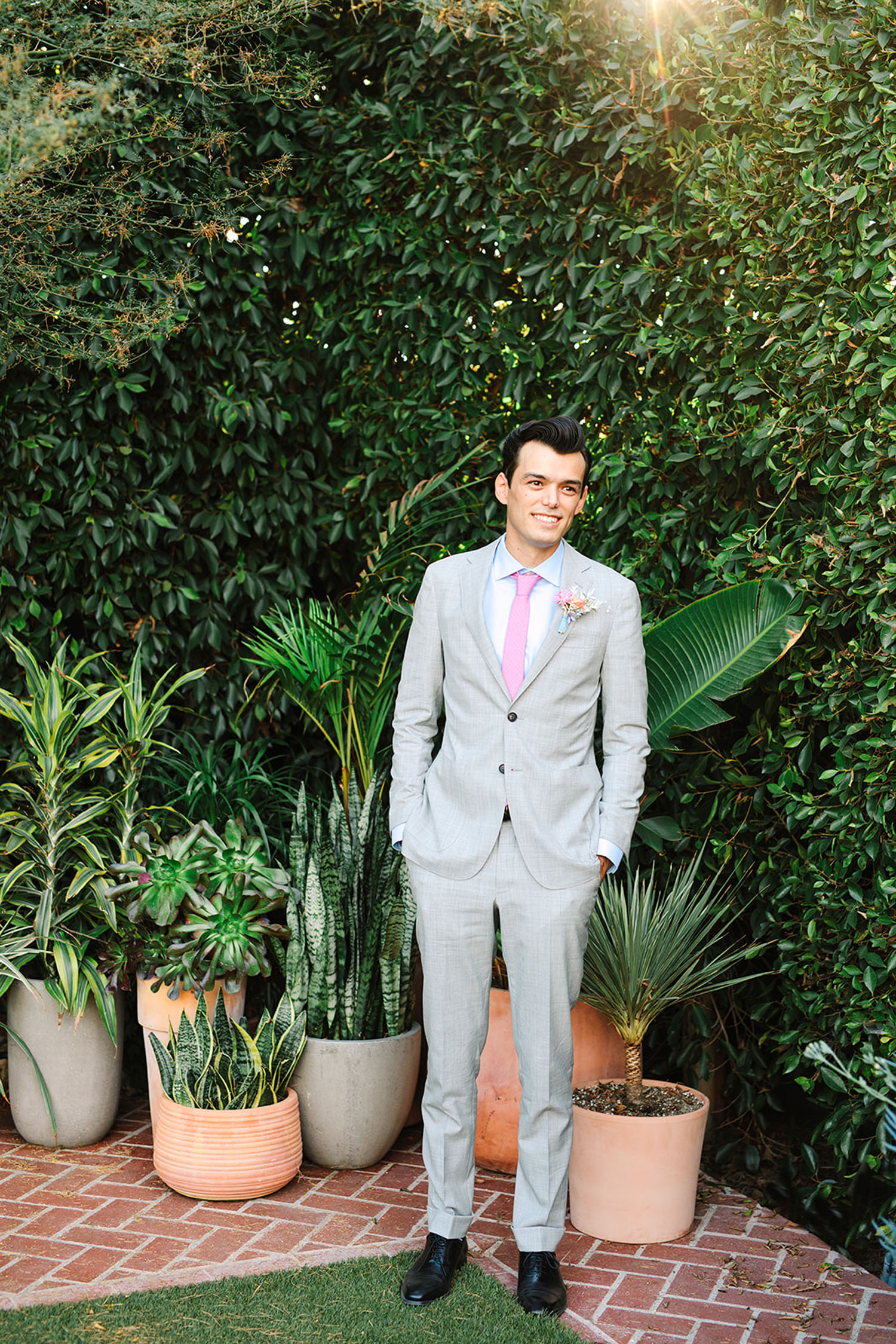 gray groom suit