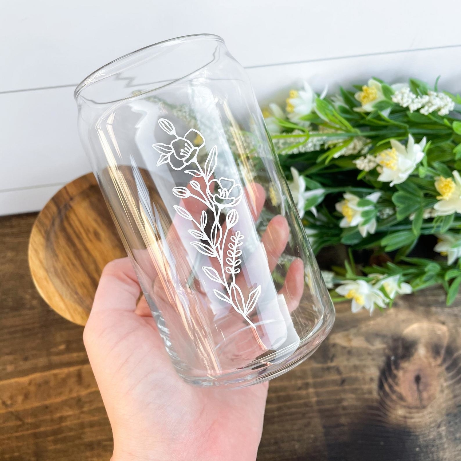 Floral Glass Coffee Mug Etsy Finds