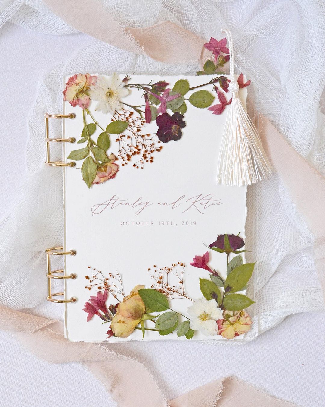 pressed flower guest book