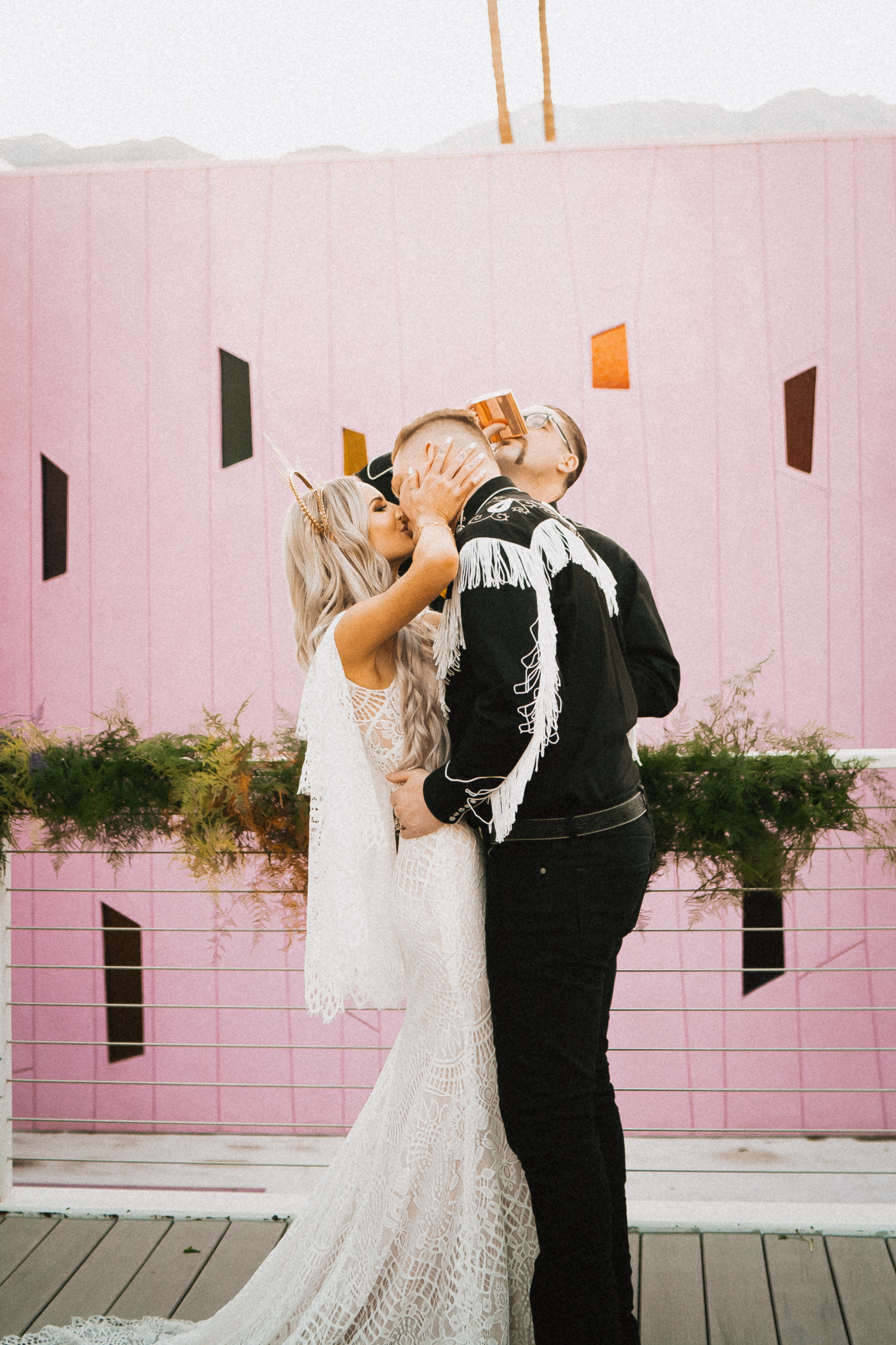 70s Palm Springs Elopement