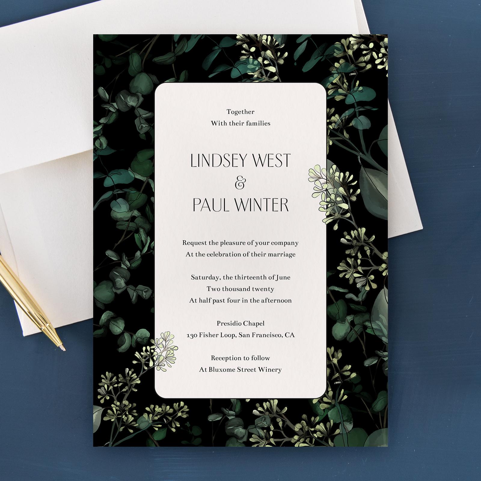 Zola Botanical wedding invitation