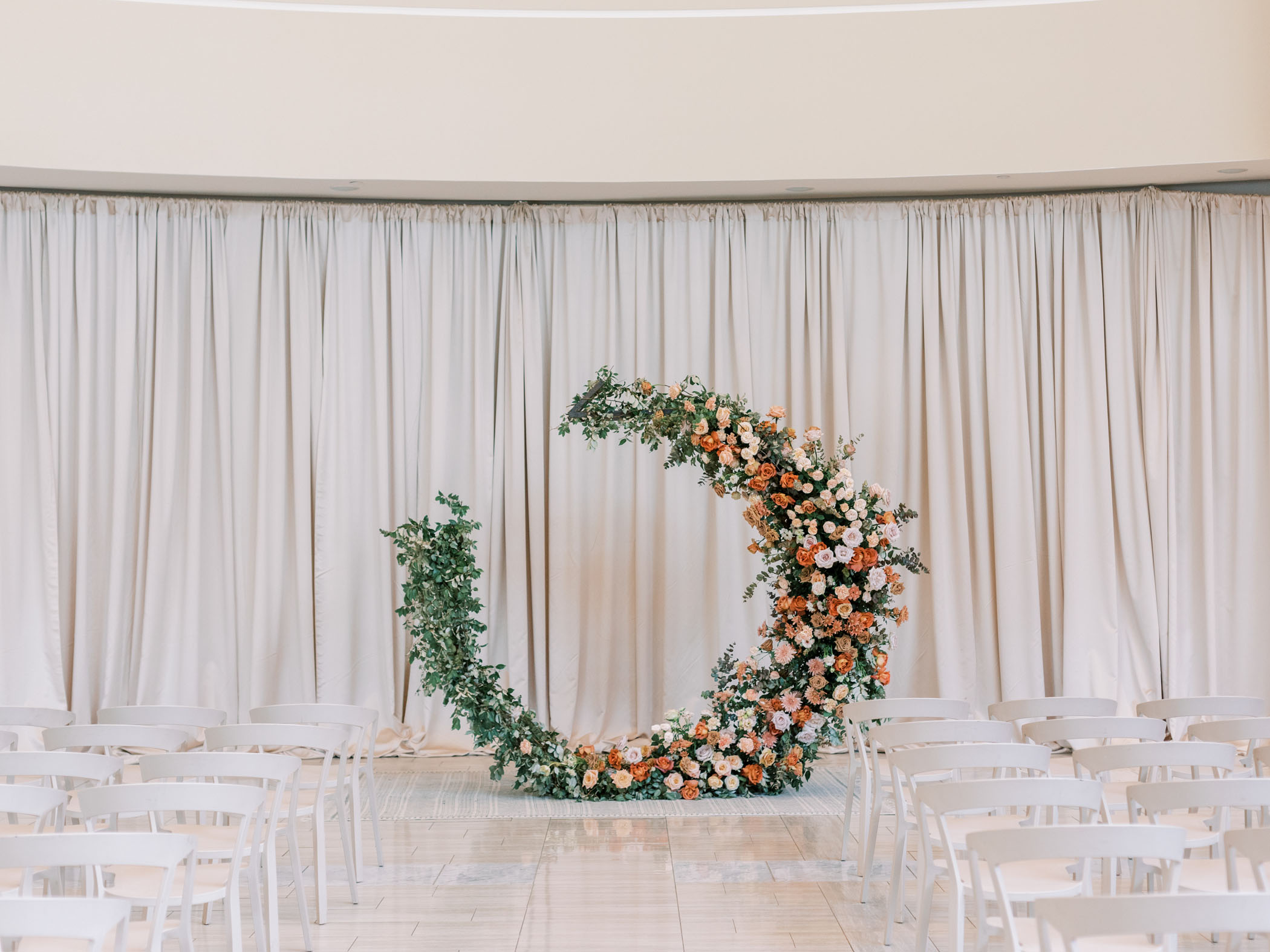 Crescent Moon Floral Ceremony Arch