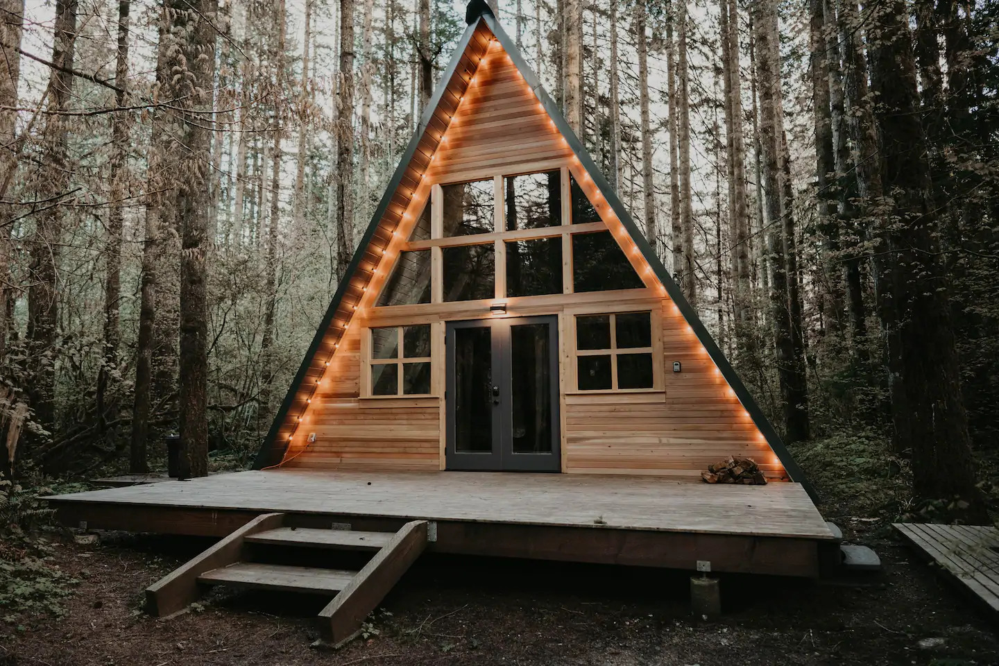romantic airbnb a-frame cabin