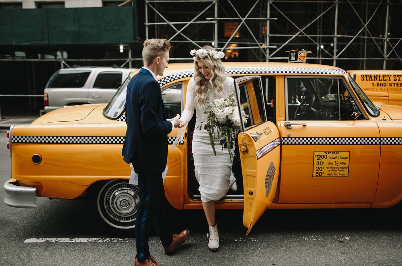 couple on their destination wedding in New York City