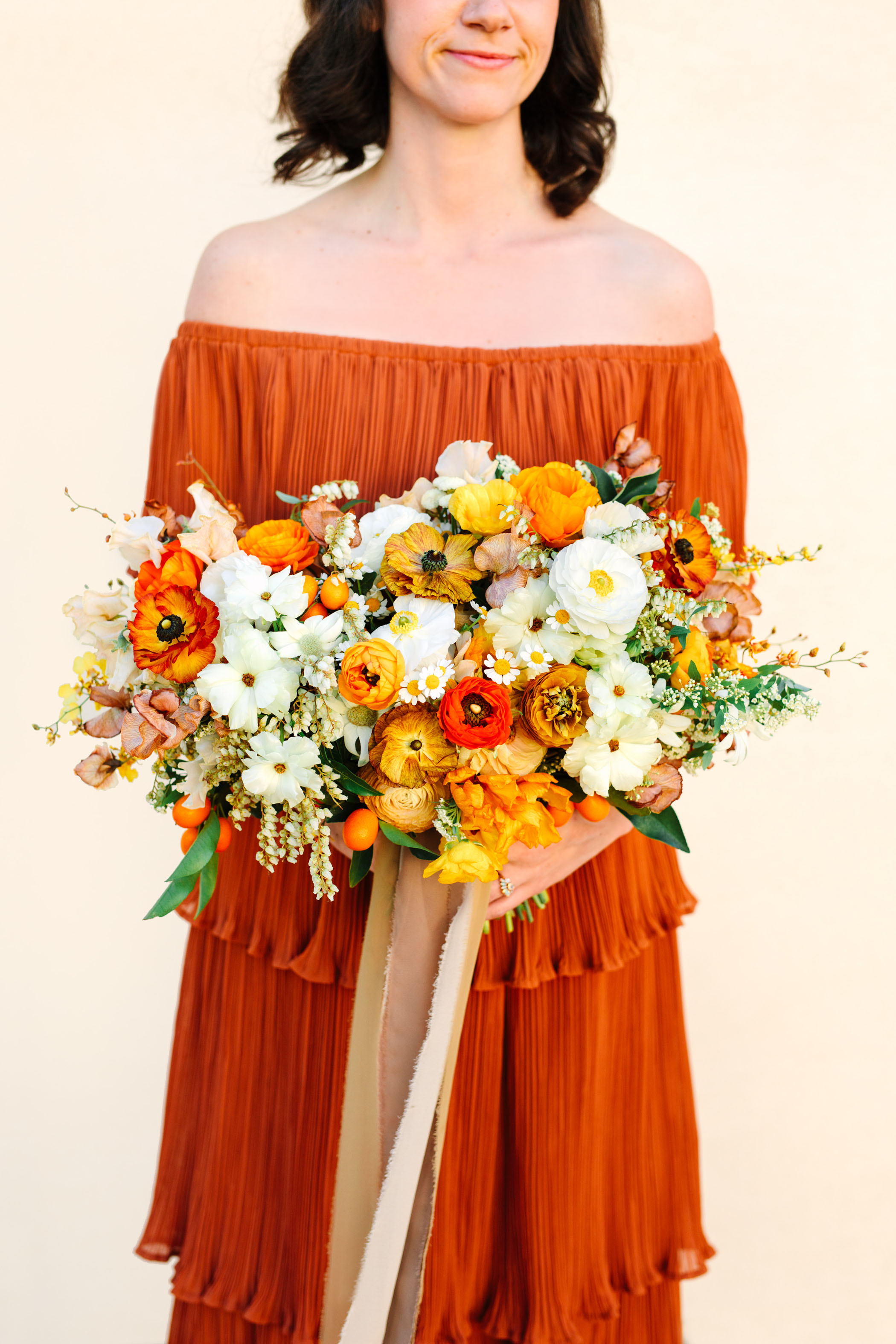 orange ranunculus bouquet