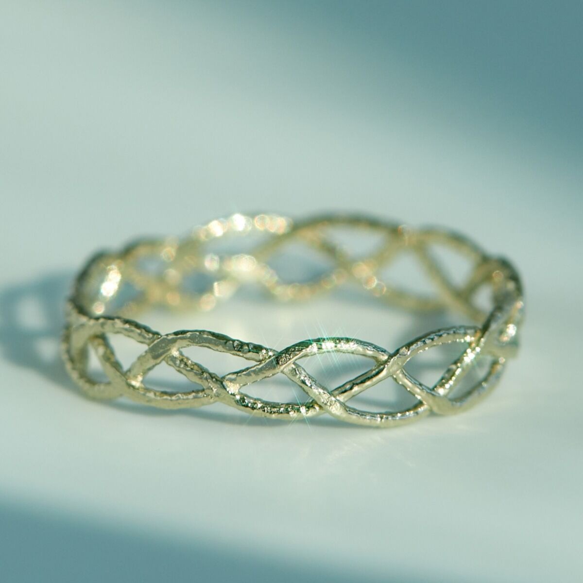 braided gold non diamond engagement ring