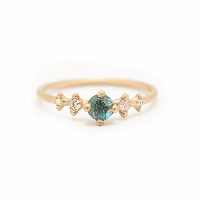 oceanic teal sapphire non diamond engagement ring